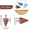11pcs 11 style Cone/Spike/Pendulum Natural & Synthetic Gemstone Pendants G-NB0003-05-2