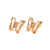 Glass Stud Earrings EJEW-G277-01G-3