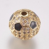 Brass Micro Pave Cubic Zirconia Beads ZIRC-E147-04B-2