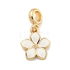 Rack Plating Alloy Enamel Flower European Dangle Charms FIND-B034-55G-03-1
