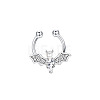 316L Stainless Steel Clear Cubic Zirconia Halloween Bat Clip-on Nose Septum Rings WG4B0C3-01-4