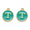 Golden Plated Alloy Enamel Charms X-ENAM-Q437-15T-1