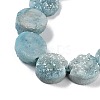 Electroplated Natural Druzy Agate Beads Strands G-M433-01I-4