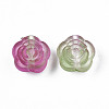 Two Tone Spray Painted Transparent Acrylic Beads X-ACRP-S679-39-3