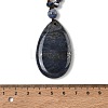 Natural Sodalite Teardrop Pendant Glass Beaded Long Necklaces GG-CBAE048-01B-5