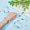 4Pcs 4 Style Natural Shell with Evil Eye Braided Bead Bracelets Set BJEW-FI0001-74-10