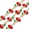 Ion Plating(IP) 304 Stainless Steel Enamel Cherry Link Chains CHS-Z003-01G-02-1