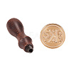 DIY Letter Scrapbook Brass Wax Seal Stamps and Wood Handle Sets AJEW-PH0010-K-1