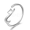 SHEGRACE Rhodium Plated 925 Sterling Silver Cuff Rings JR811A-1