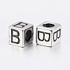 304 Stainless Steel Large Hole Letter European Beads STAS-H428-01AS-B-2