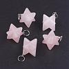 Natural Rose Quartz Pendants G-E398-02L-2