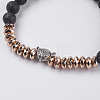 Synthetic Hematite Stretch Bracelets BJEW-I241-21B-2