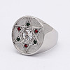 304 Stainless Steel with Cubic Zirconia Finger Rings FS-WGB2220-05-1