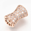 Brass Micro Pave Cubic Zirconia Beads ZIRC-Q013-127RG-3