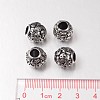 Retro Rondelle with Skull 304 Stainless Steel European Large Hole Beads OPDL-E005-17AS-2