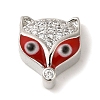 Rack Plating Brass Micro Pave Clear Cubic Zirconia with Enamel Pendant KK-P267-18P-1