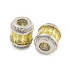 Rack Plating Brass Micro Pave Cubic Zirconia European Beads KK-F089-31P-06-2