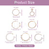 Kissitty 7 Pairs 7 Style Resin Pearl Beaded C-shape & Ring Dangle Stud Earrings FIND-KS0001-16-10