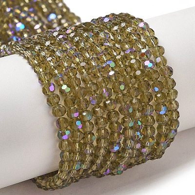 Electroplate Transparent Glass Beads Strands EGLA-A035-T3mm-L16-1