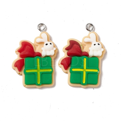 Christmas Theme Opaque Resin Pendants FIND-E025-10-1
