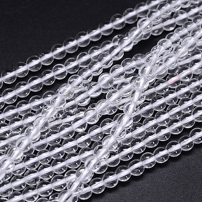 Round Natural Grade AA Quartz Crystal Beads Strands LS-G-H1648-6mm-01N-AA-1
