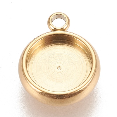 Ion Plating(IP) 304 Stainless Steel Pendant Cabochon Settings STAS-K202-03C-G-1