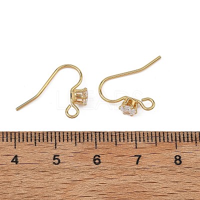 SHEGRACE Brass Pave Cubic Zirconia Earring Findings XGRQ4S645-743G-1