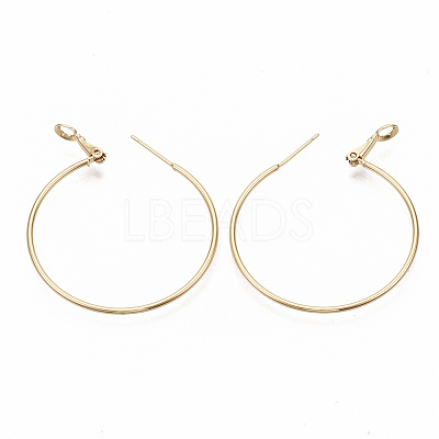 Brass Hoop Earrings EJEW-T007-01G-NF-1