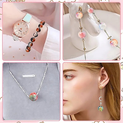 900Pcs 24 Styles Crackle Glass Beads CCG-YW0001-22-1