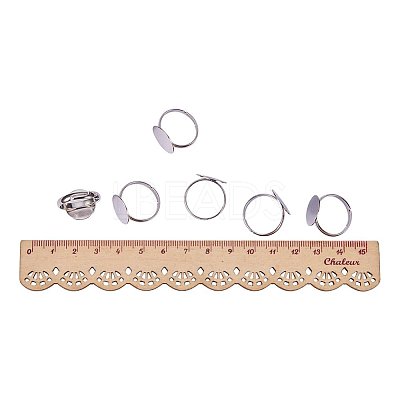 Brass Pad Ring Bases KK-PH0001-15S-1