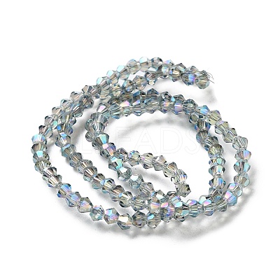 1 Strand Faceted Bicone Full Plated Glass Beads Strands X-EGLA-J026-3mm-F10-1