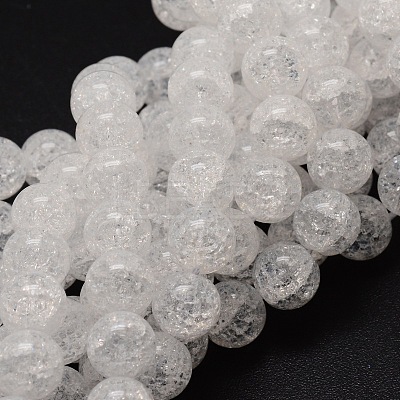 Crackle Glass Round Beads Strands CCG-E001-12mm-04-1