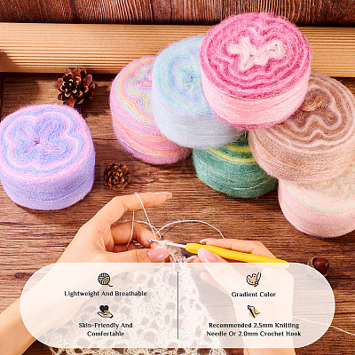 Segment Dyed Knitting Yarn DIY-TAC0033-03I-1