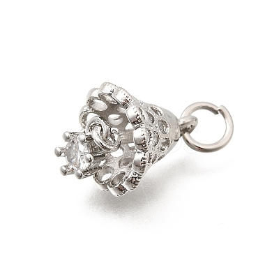Christmas Brass Micro Pave Clear Cubic Zirconia Pendants KK-Z156-05P-1