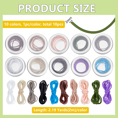 10Pcs 10 Colors Hollow Pipe PVC Tubular Synthetic Rubber Cord DIY-BC00002-1