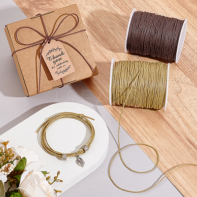 2 Rolls 2 Colors Waxed Cotton Cords YC-PH0001-52B-1