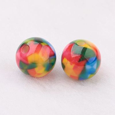 Spray Painted Resin Beads GLAA-F049-A08-1