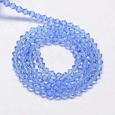 Imitate Austrian Crystal Bicone Glass Beads Strands GLAA-F029-4x4mm-09-1