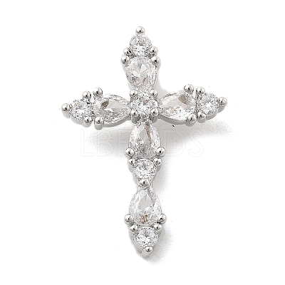 Brass Micro Pave Clear Cubic Zirconia Pendants KK-L228-03P-02-1