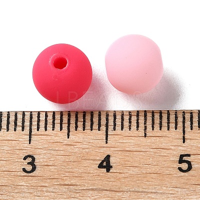 Rubberized Style Imitated Silicone Acrylic Beads MACR-D029-01N-1