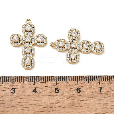 304 Stainless Steel Micro Pave Clear Cubic Zirconia Pendants CU-CBAF0F8-02A-G-1