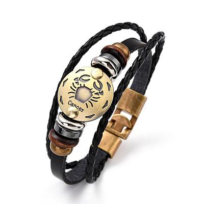 Braided Leather Cord Retro Multi-strand Bracelets BJEW-L616-20K-1