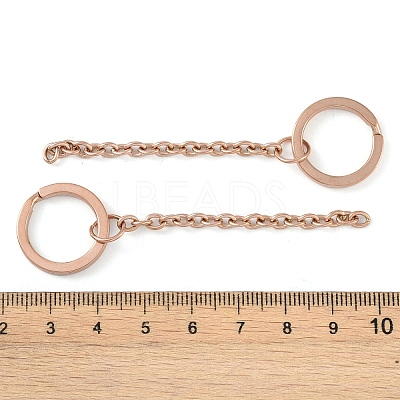 Ion Plating(IP) 304 Stainless Steel Split Key Ring Clasps STAS-L226-009A-RG-1