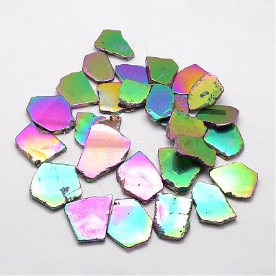 Electroplated Natural Agate Beads Strands G-K109-05-D-1