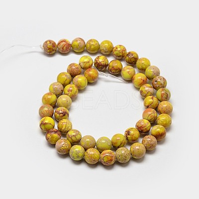 Round Natural Imperial Jasper Beads G-I122-6mm-02-1