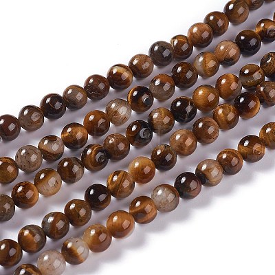 Natural Yellow Tiger Eye Beads Strands X-G-H238-8mm-1