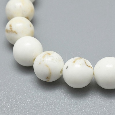 Natural Magnesite Bead Stretch Bracelets BJEW-K212-C-008-1