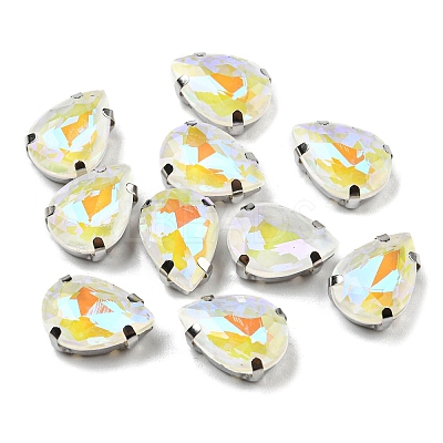 Mocha Fluorescent(MI) Teardrop Sew on Rhinestone GGLA-R043-02B-P03-1