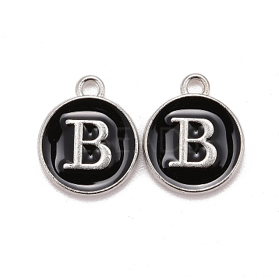Platinum Plated Alloy Charms LS-ENAM-S118-02B-P-1
