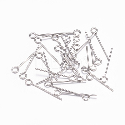 Tarnish Resistant 304 Stainless Steel Eye Pins STAS-O105-01P-0.6x18mm-1